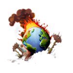 Klima Veränderung Illustration mit transparent Hintergrund, global ...